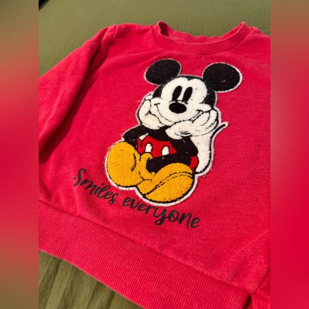 Toddler Mickey Crewneck Red Sweater 4T